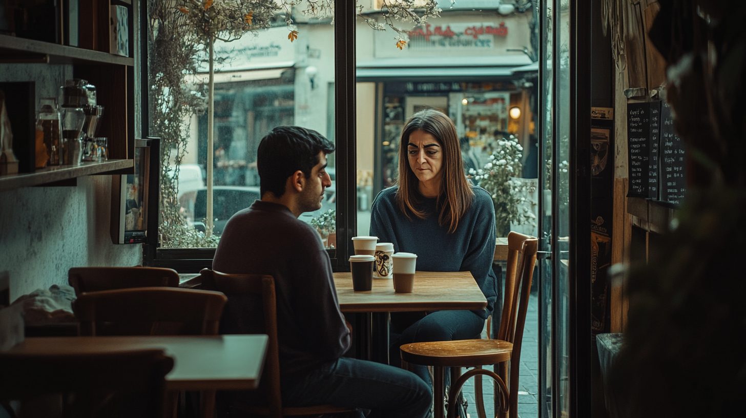 Anne ve Emre kafede